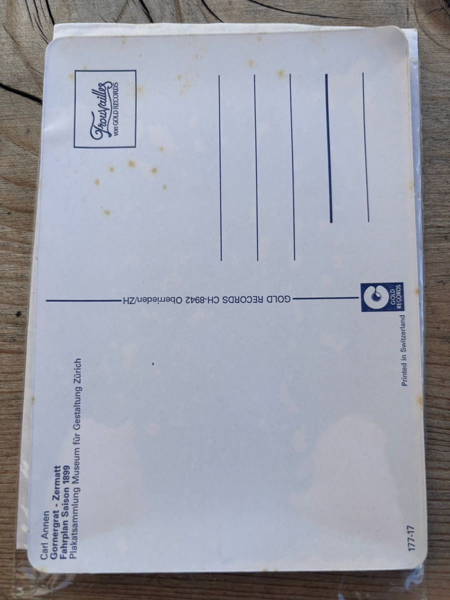 Cartoline postali: Postkarte Blech Gornergrat Zermatt – Nuovo (secondo la descrizione) da Würenlos venduto da Ashley24 1