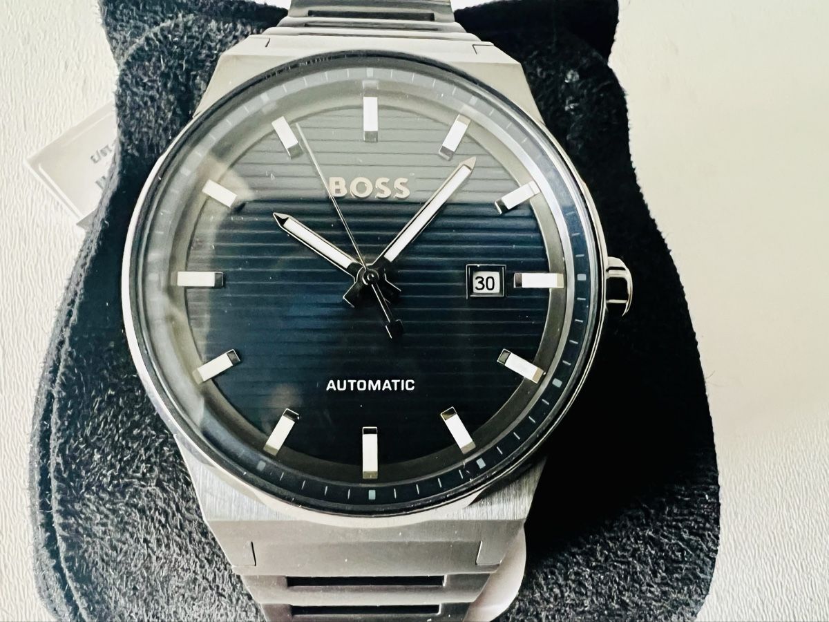 Hugo Boss Orologi: HUGO BOSS Candor Automatic - 41mm - Blue dial - SRP Fr.525.- – Nuovo e nell'imballaggio originale da Le Mont-sur-Lausanne venduto da LycaGallery 3