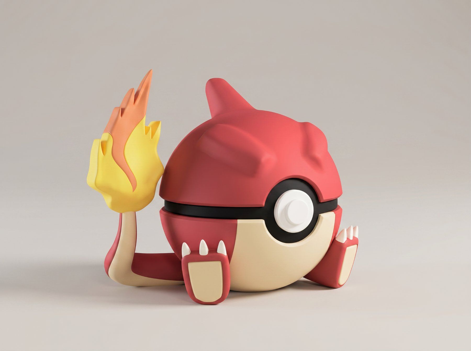 Statuette: Pokeball Charmeleon - 3D Printed – Nuovo (secondo la descrizione) da Ligornetto venduto da Nero_Forma_3D