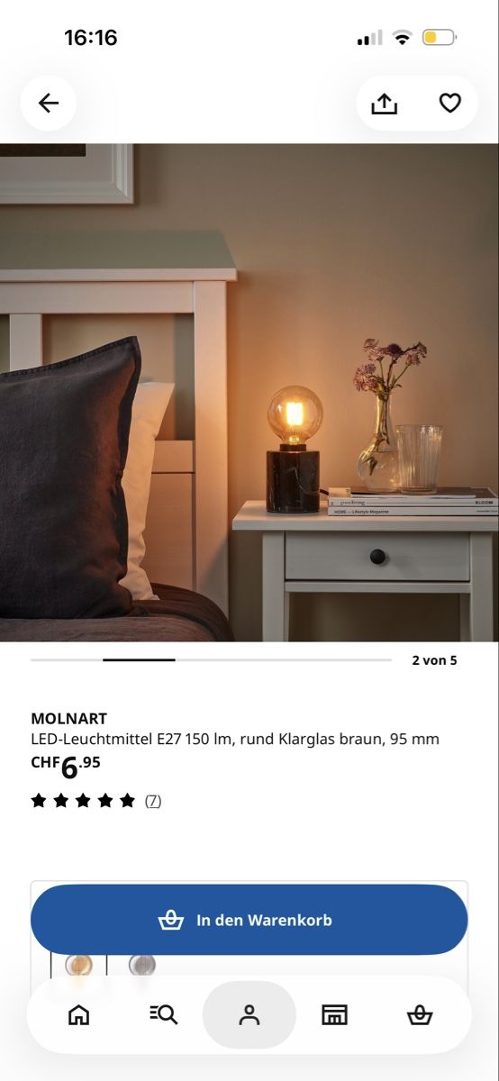 Ikea Lampade: IKEA Tischleuchte MARKFROST Marmor schwarz mit E27 LED Lampe – Usato da Oberuzwil venduto da AbigaelNK 7