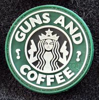 Klett-Patch Guns&Coffee, 6 x 6 cm