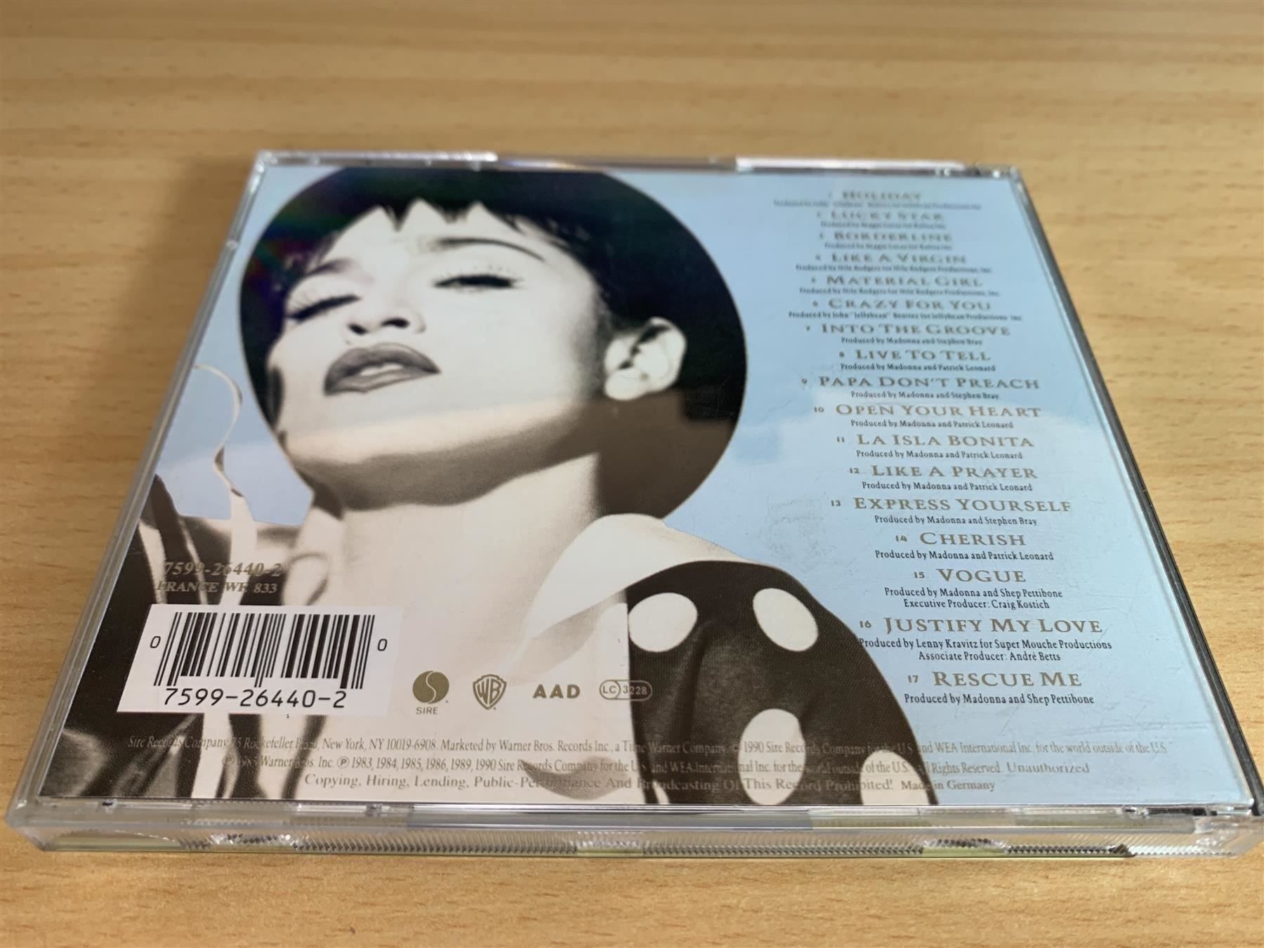 CD: Madonna – The Immaculate Collection – Usato da Rikon im Tösstal venduto da Alpenmutz 1