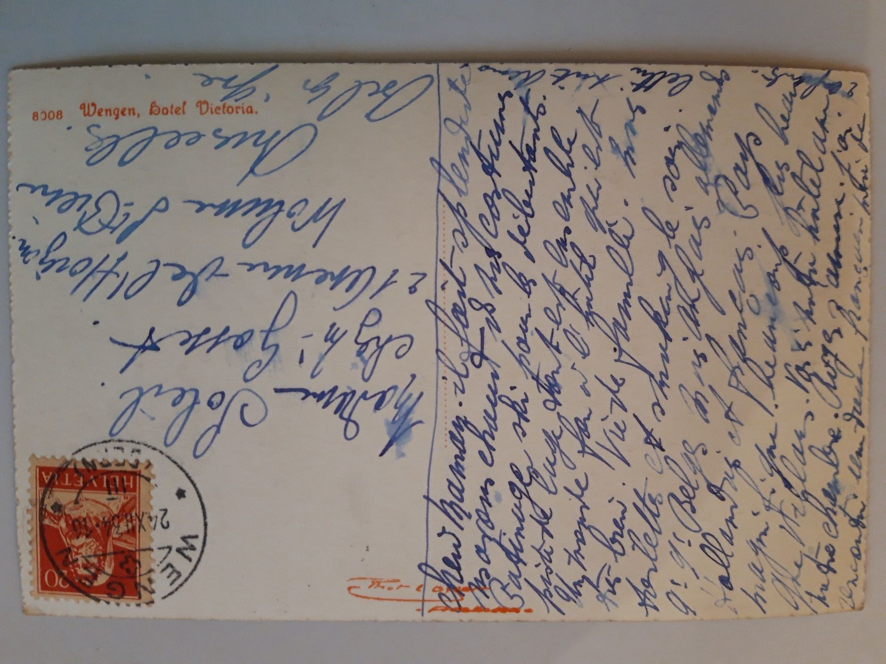 Cartoline postali: Wengen Hotel Victoria – Usato da Sargans venduto da nicsam1815 1