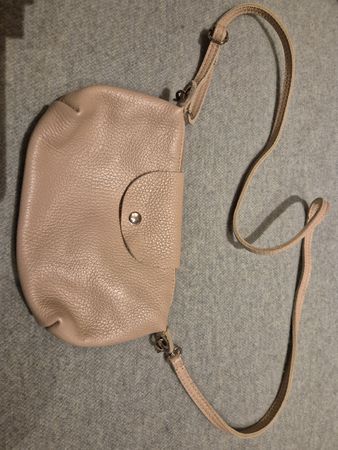Tasche Leder rosa/beige Schultertasche Damen neu!