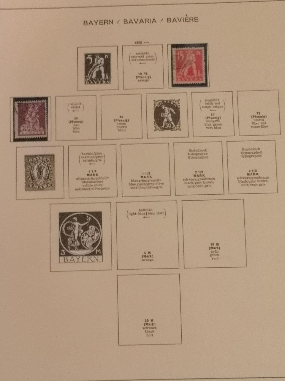Tutti i francobolli: Deutsche Briefmarken 1916-1920. 10 Seiten. – Usato da Bern venduto da Yunkom 7