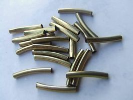 Tube beads  vergoldet  21.5x3mm  6 Stück