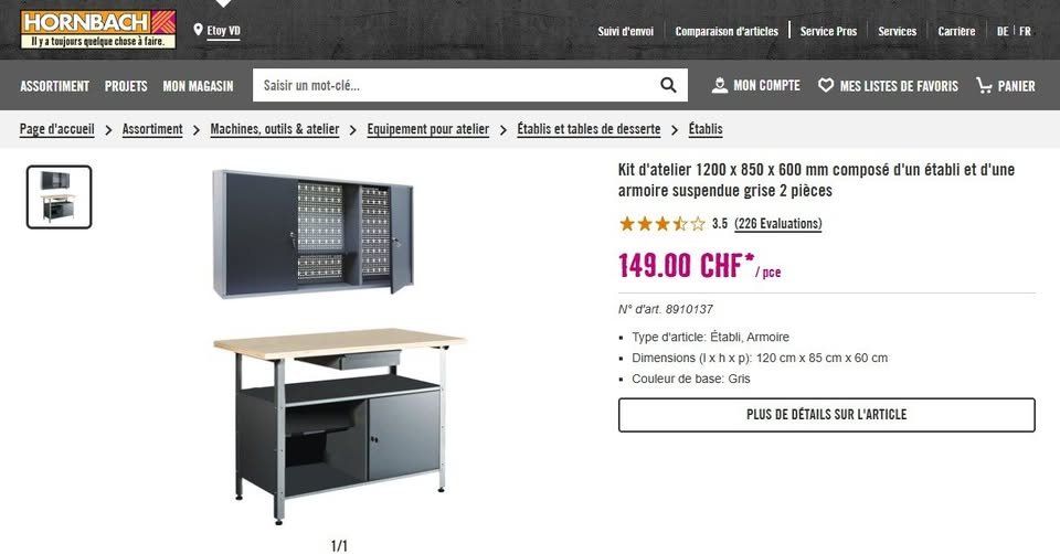 Werkbänke: Etabli et une armoire suspendue – Gebraucht aus Morges von The_Sejo 1
