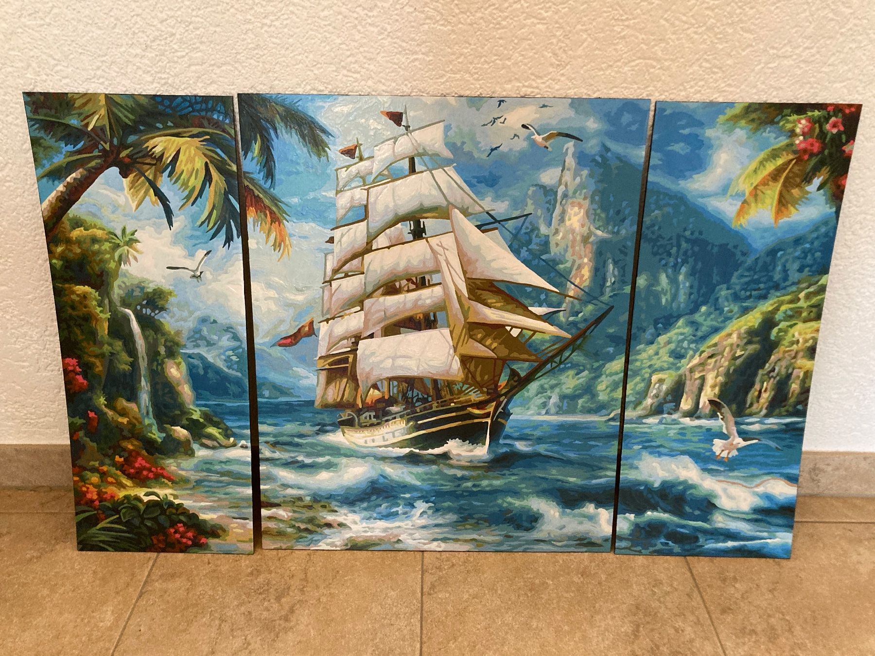 Dipinti: Bild/Gemälde, 3-teilig "Segelschiff in der Südesse" – Nuovo (secondo la descrizione) da Gelterkinden venduto da froggy80