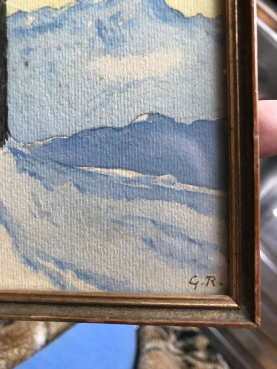 Gemälde: Zeitloses Aquarell Monogramm G.R. – Gebraucht aus Wolfhalden von SecondAntique 3
