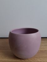 Pot plante rose mat ceramique forme ronde bon etat