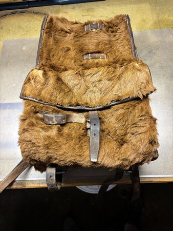 Militärrucksack, Fell, Leder, Schweiz, Haaraff, Hürlimann