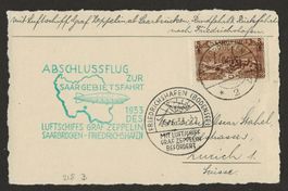 1933 Zeppelin LZ 127 Abschlussflug Saargebiet in die Schweiz