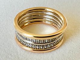Diamant Ring, Tricolor 750 - mit Versicherungsschätzung