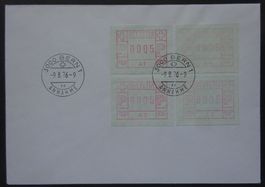 Automatenmarken FDC 9.8.76 ZNr. 1I - 1IV, SBK 200.00