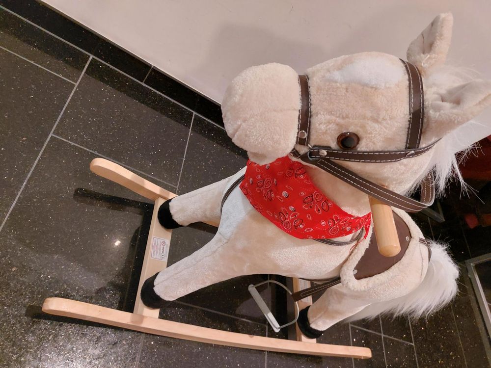 Riesiges Schaukelpferd Aus Massivholz - Handgefertigt Für Kinderzimmer