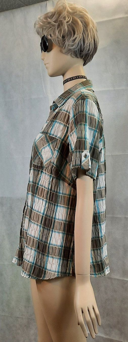 C&A Camicette: C&A Kariert Kurzarm Blusen Gr.46 – Nuovo (secondo la descrizione) da Seuzach venduto da VT-Collections2 3