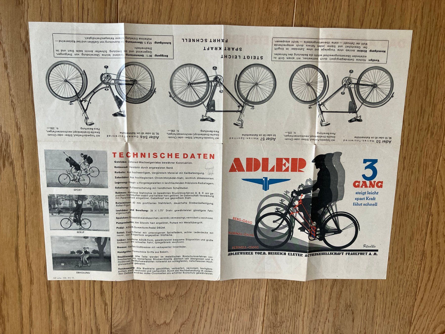 Ersatzteile: Adler Getrieberad technisches Datenblatt rar – Gebraucht aus Obermumpf von Estrela67