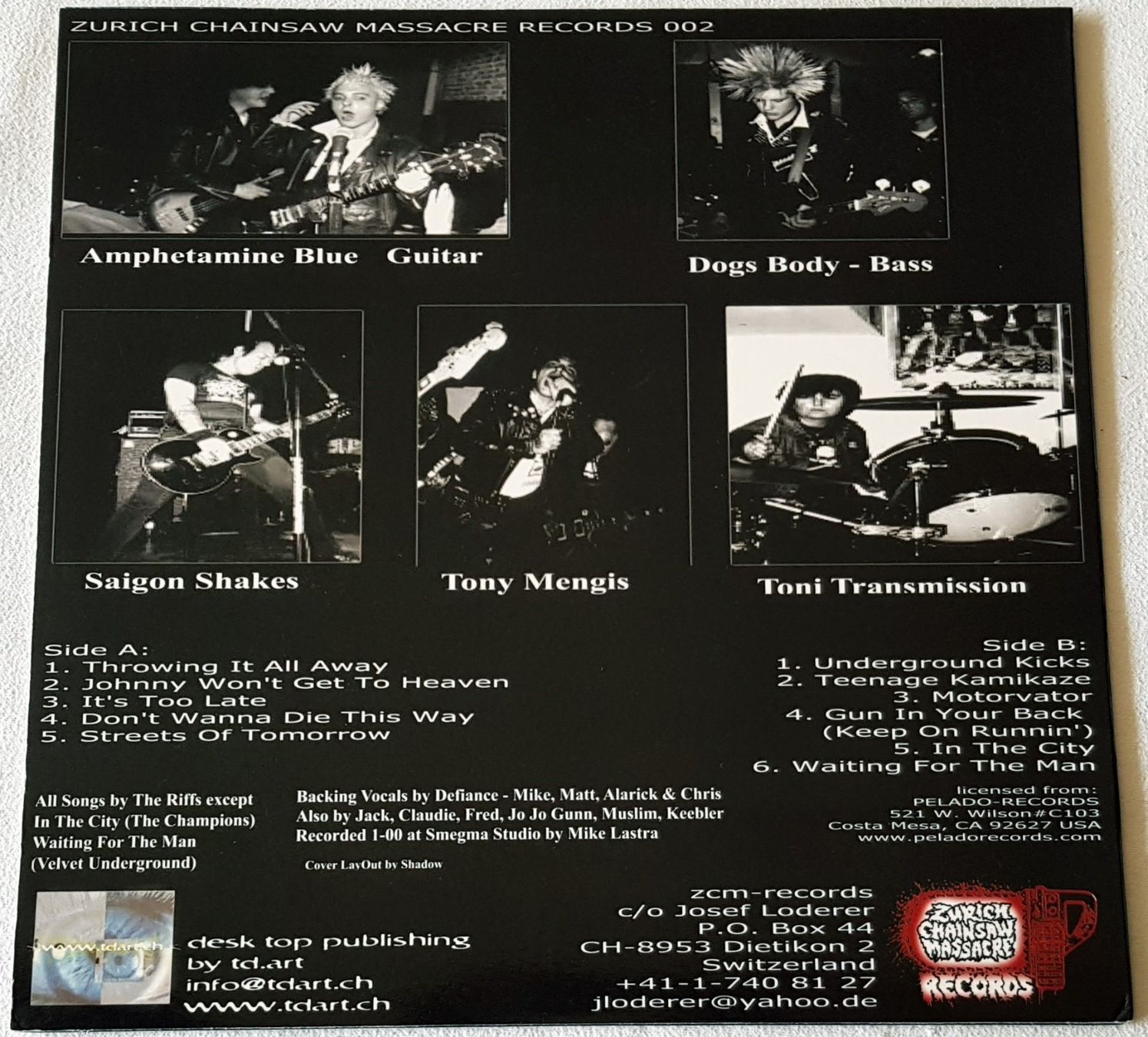 Dischi in vinile: The Riffs – Underground Kicks - LP - 2000 - First Press – Usato da Uster venduto da Zardodel 1