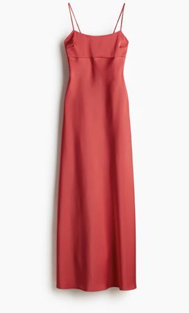 Seidiges Sommerkleid H&am rot Slip in Open back zara Massimo