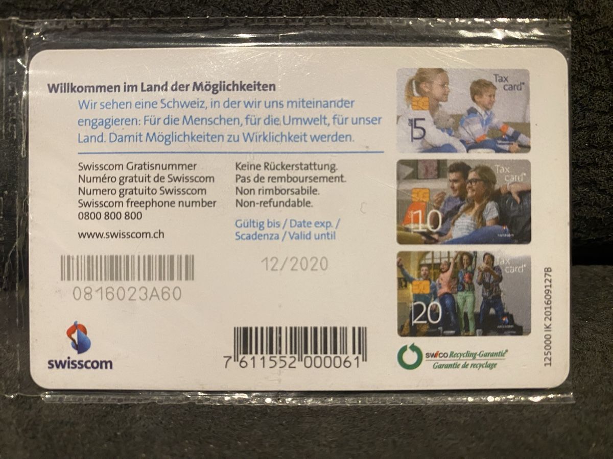 Schede telefoniche: Taxcard neuve  – Nuovo e nell'imballaggio originale da Lausanne venduto da babacard10 1
