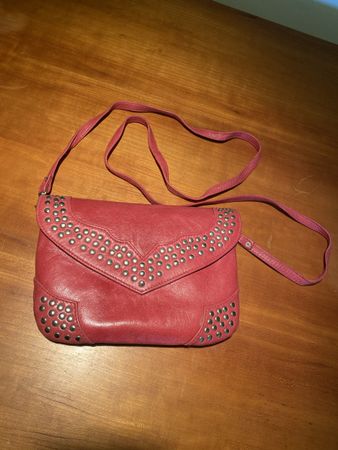 Ibiza Bagus Ledertasche Pink mit Nieten