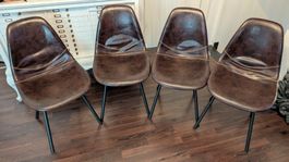Kare Design Stühle "Lounge" Braun Kunstleder – 4 Stück!