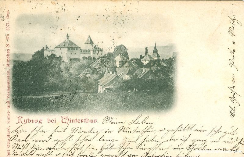 Cartoline postali: Winterthur - Kyburg bei ... + 1904 – Usato da Emmenbrücke venduto da teestube