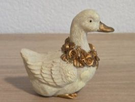 Vintage Deko-Gans „Torslow“ Dänemark – Cremeweiß & Gold