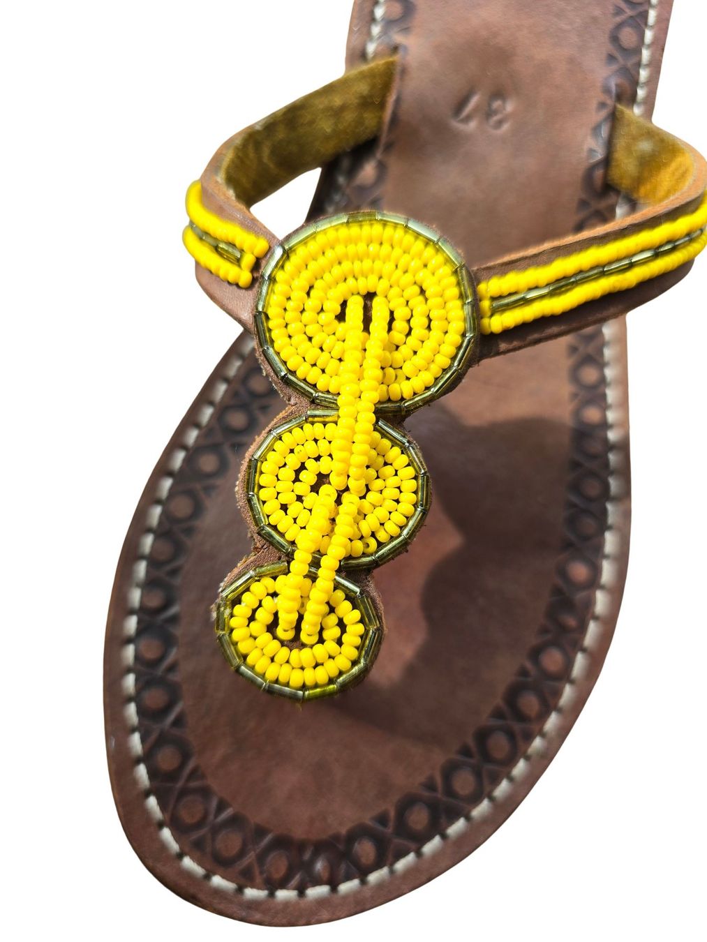 Scarpe da donna: Handgemachte Leder-Sandalen - Gelb 37 – Nuovo e nell'imballaggio originale da Brione s. Minusio venduto da Littleninja 1