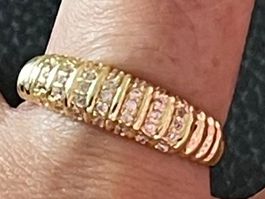 Très Jolie  bague vintage 54 pierre moissanite liquidation