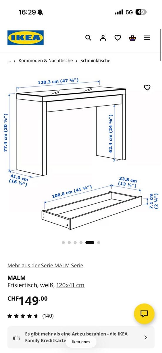 Ikea Tavoli da trucco: Schminktisch inkl. Hocker, Spiegel & Lichter – Usato da Dietikon venduto da melaniegysel 2