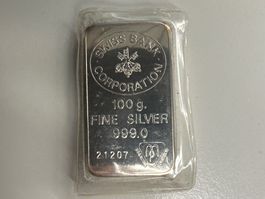 100g Silberbarren Swiss Bank