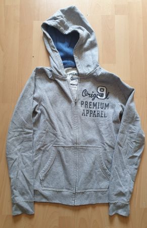 Coole graue Kapuzenjacke Gr. 158 für Herbst günstig ...