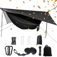 Camping Hängematte Campingliege mit Moskitonetz Regenplane