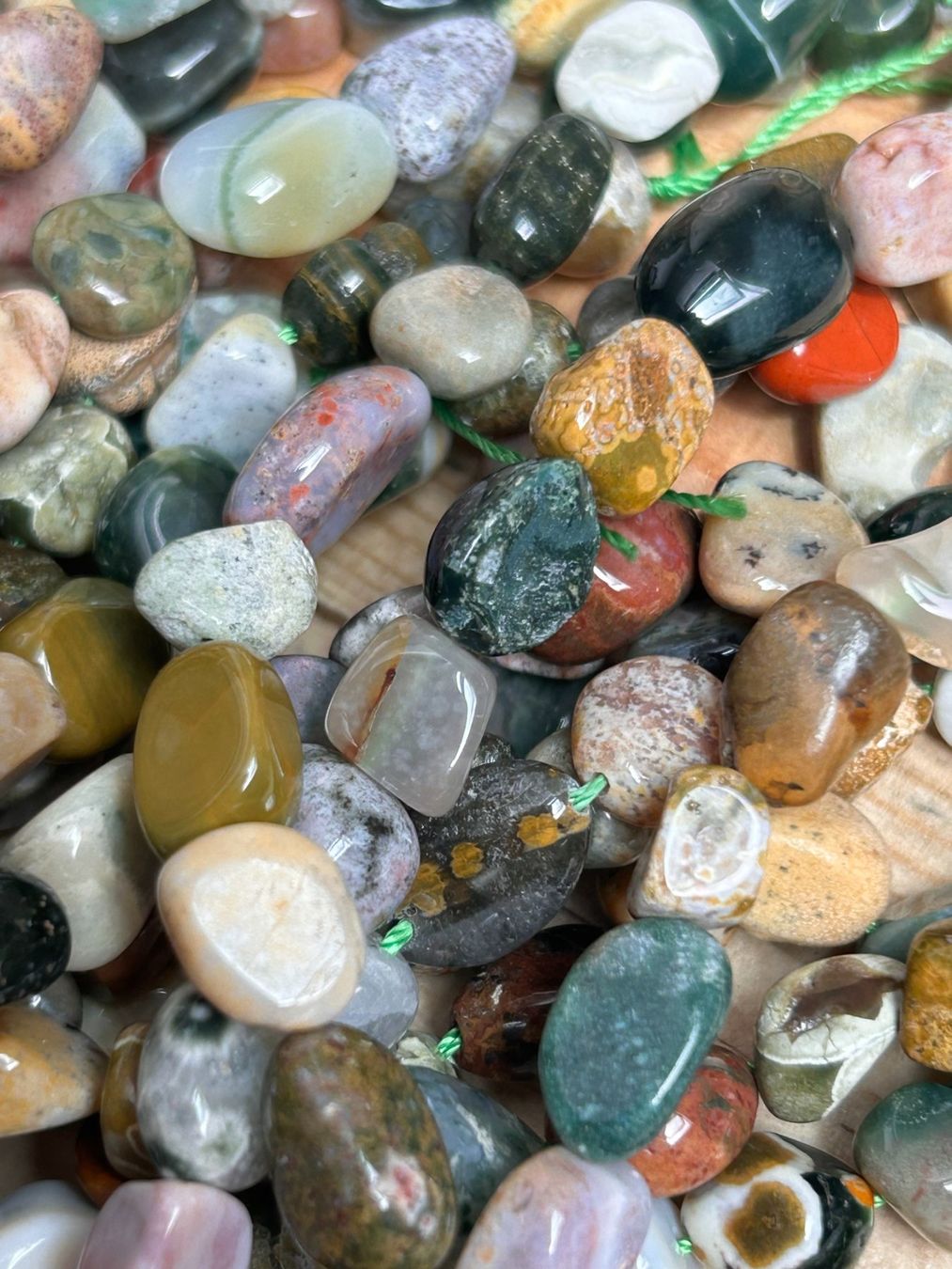 Pietre preziose: Strang echte ocean agate Nuggets / stone 8-10 mm – Nuovo e nell'imballaggio originale da Niederrohrdorf venduto da Ytobi 2