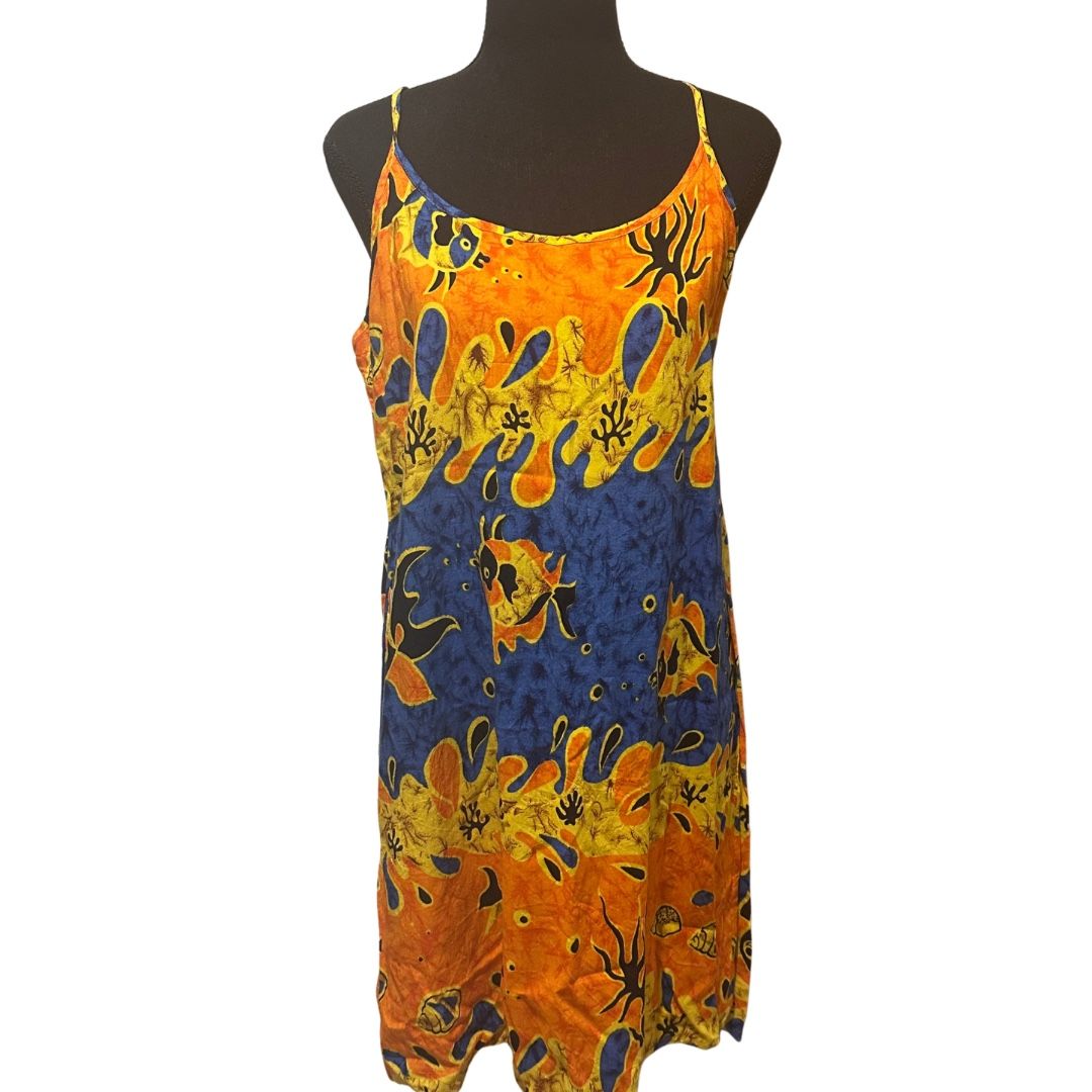Vestiti: 90s Midi Summer Dress Fish Pattern M/L – Usato da Zofingen venduto da JumpInVintage 2