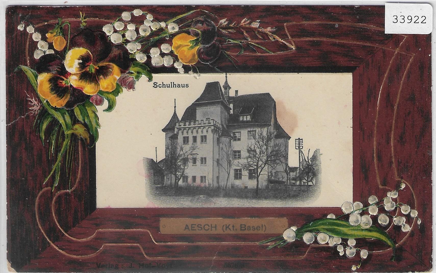 Ansichtskarten: Aesch BL - Schulhaus - Präge-Karte – Gebraucht aus Ettingen von Kartenplanet