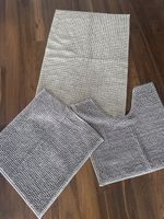 Badezimmer Teppiche Set Grau taupe 3 Teilig 