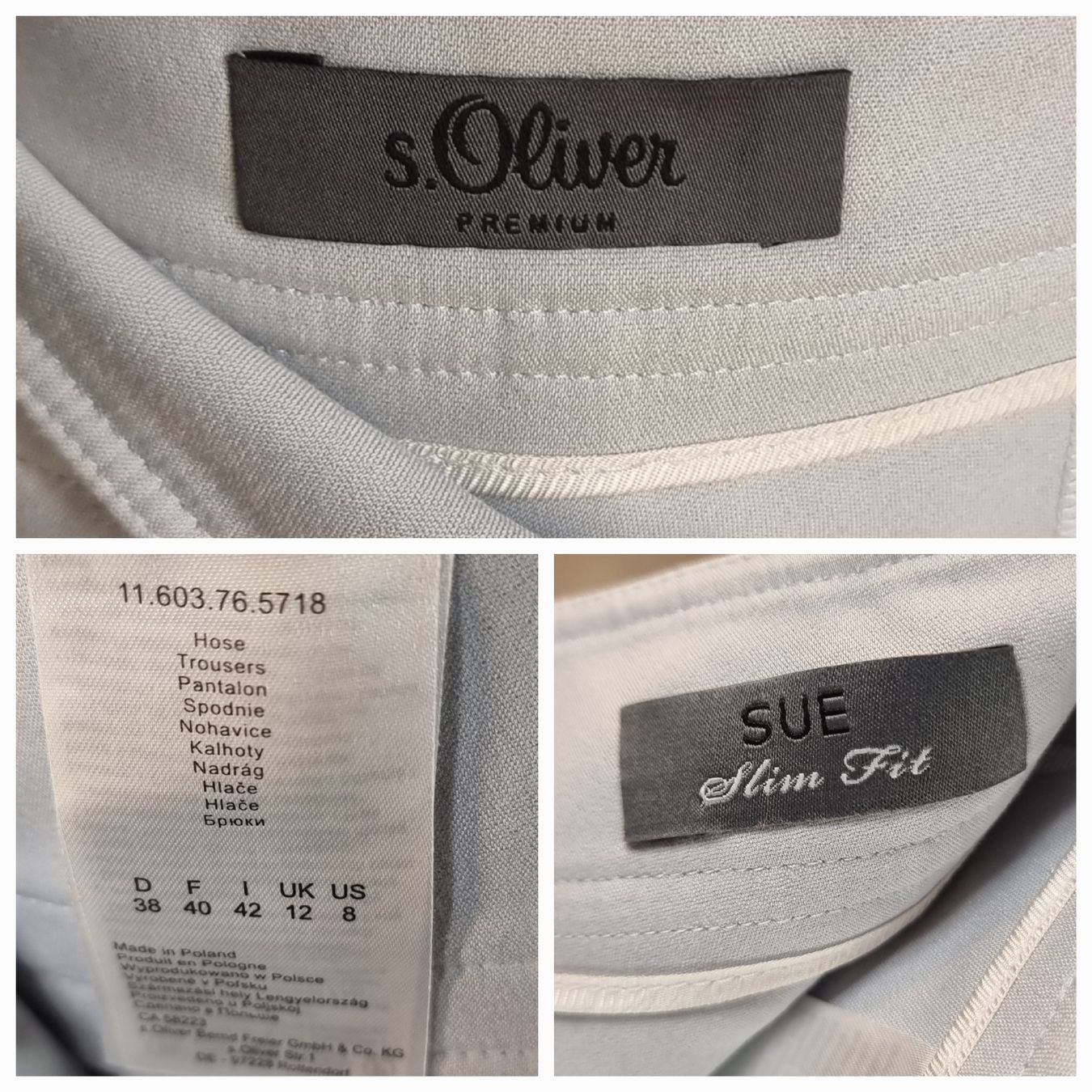 S.Oliver Hosen: 38 M S.OLIVER hellgraue Bundfaltenhose slimfit stretch – Neu (gemäss Beschreibung) aus Dürnten von Bachtelsurfer 8