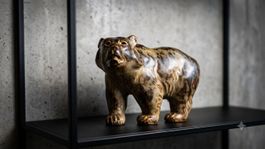 Bärenfigur aus Steingut, von Knud Kyhn für Royal Copenhagen
