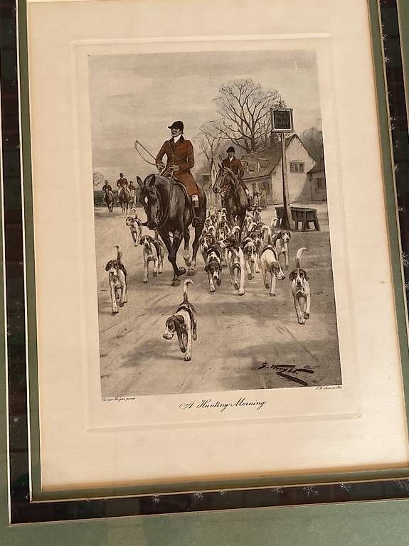 Incisioni: Gravures équestres / Chasse - signé George Wright  – Usato da Enges venduto da Guarajuba01 1