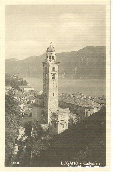 Cartoline postali: Lugano - Cattedrale Ticino + ca. 1925 – Usato da Emmenbrücke venduto da teestube