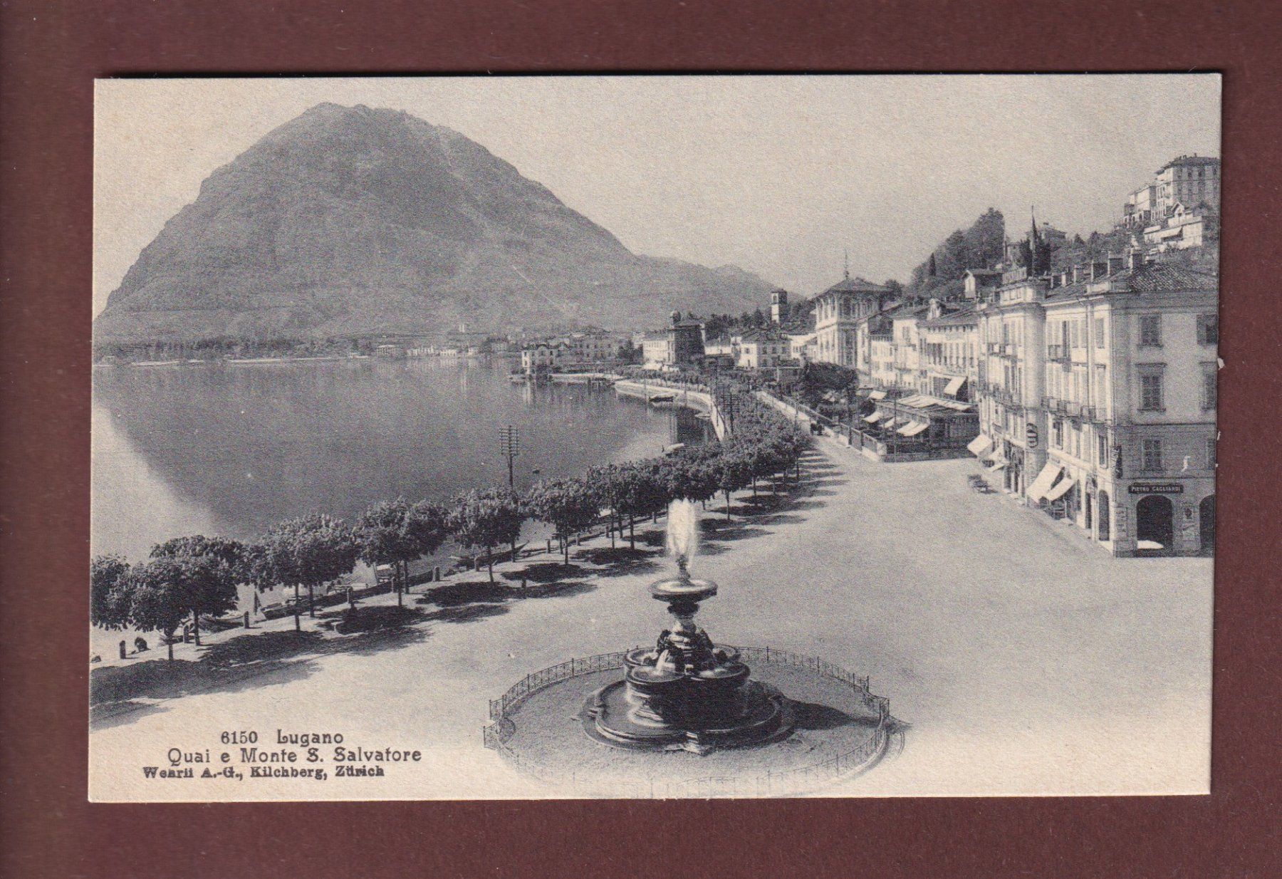 Ansichtskarten: LUGANO - Fontana Bossi - Quai – Gebraucht aus Pully von nicecards