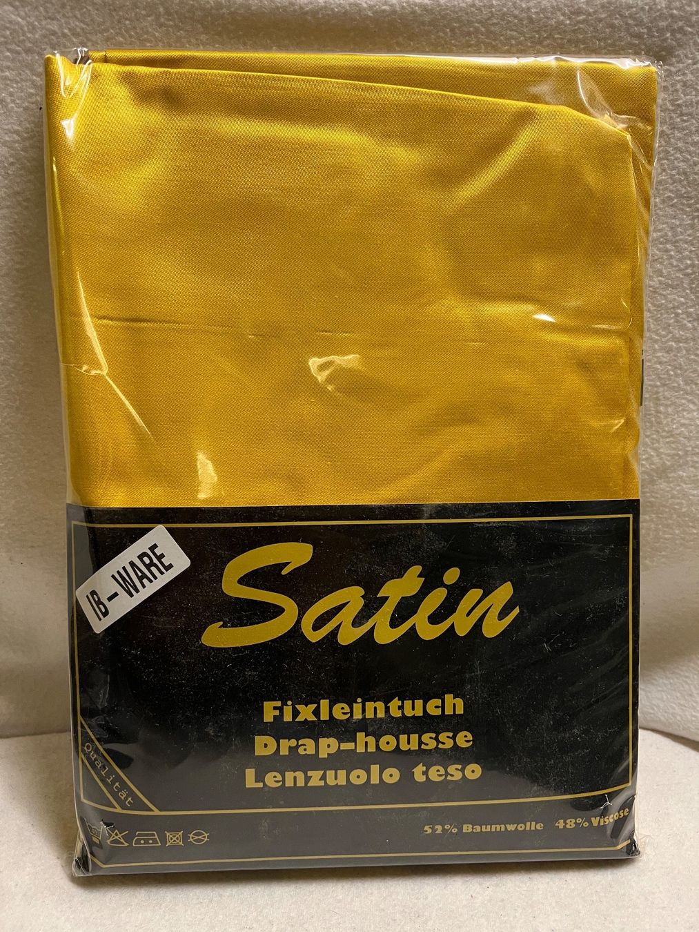 Biancheria da letto: Satin Fixleintuch Gelb 160/200cm – Nuovo e nell'imballaggio originale da Rorschach venduto da TrendyDeals 1