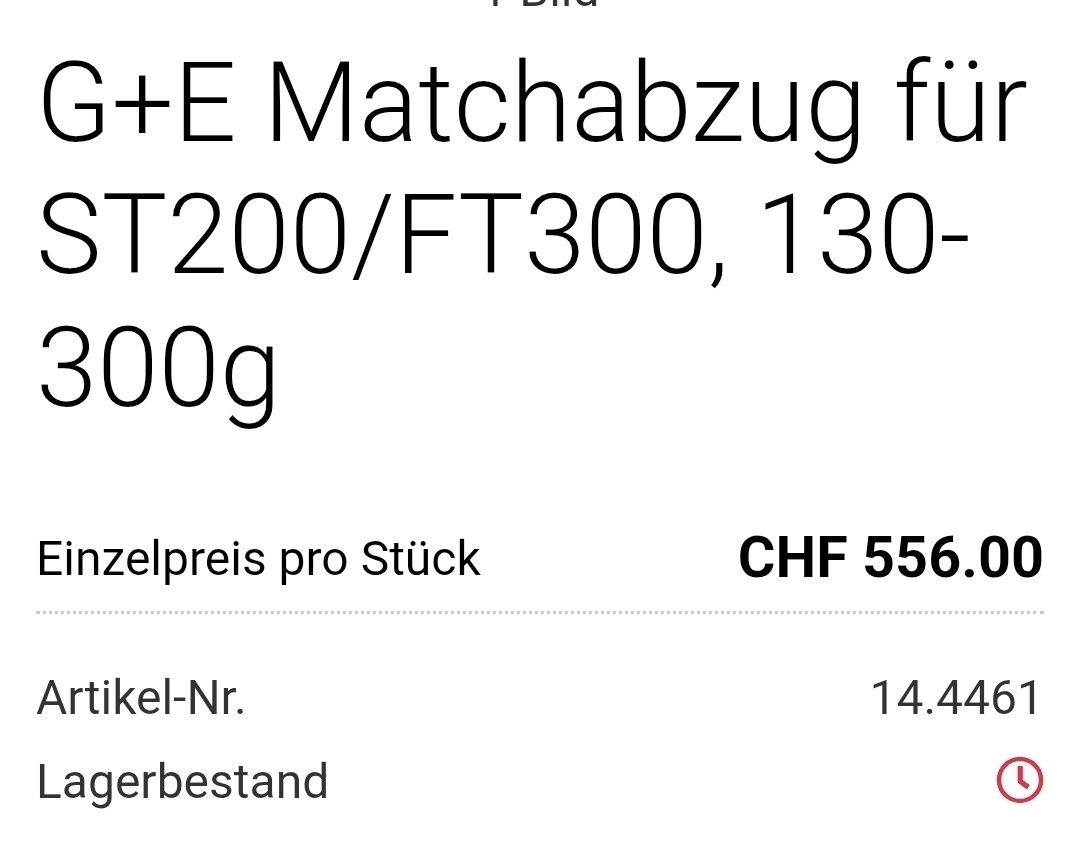 Alle Werkzeuge: G+E Matchabzug für ST200/FT300, 130-300g NEU – Neu (gemäss Beschreibung) aus Tschingel von Olivia.S