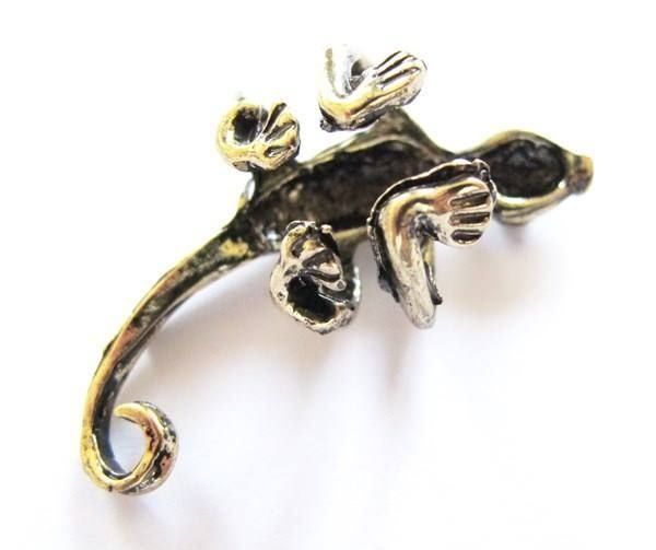 Orecchini pendenti & Orecchini a lobo: Ohrschmuck Ohrring Gecko, messingfarben – Nuovo (secondo la descrizione) da Schwanden GL venduto da UHRKNALL 1
