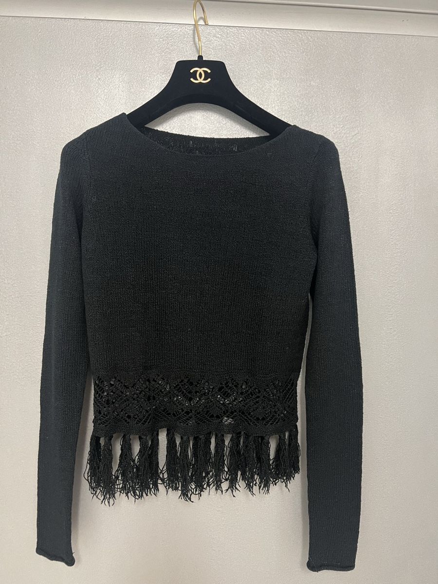 Maglioni & Felpe: Leichter Damen-Pullover mit Spitze und Fransen , 34 – Usato da Zürich venduto da Kos12345