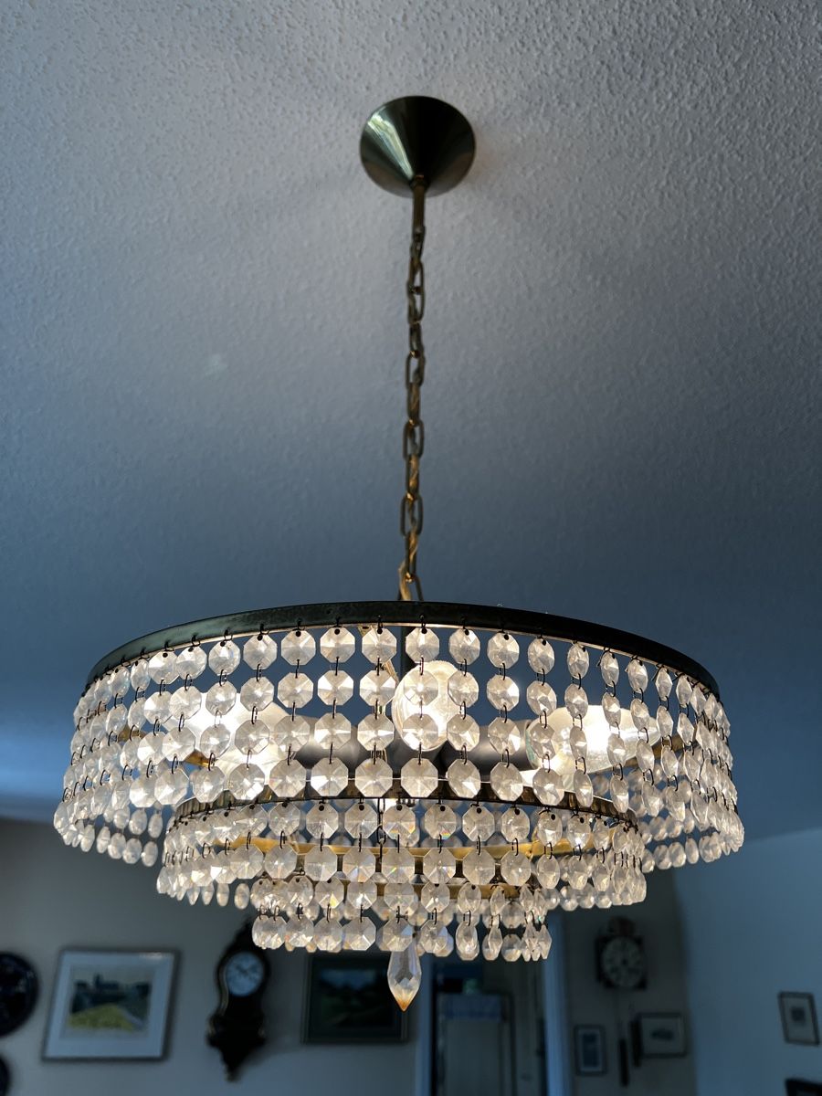 Lustres & lampes de plafonds: Deckenleuchte Kristallen goldfarben gebraucht – D'occasion à Neuenegg par Magosaurus 3