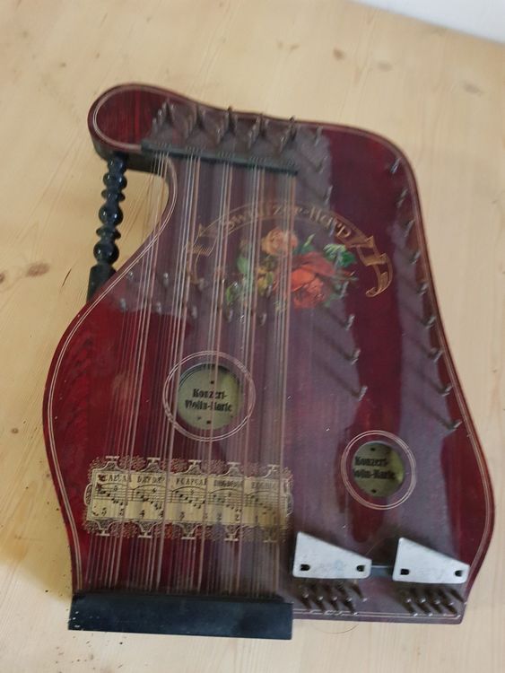 Alte Tisch Harfe Zither, Swuitzer-Harp. Konzert-Violin-Harfe (Gebraucht ...