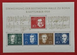 DEUTSCHLAND BLOCK BEETHOVEN HÄNDEL SPÖHR HAYDN MENDEL 1959**